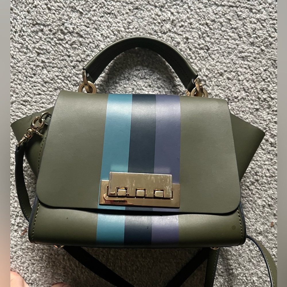 Zac Posen Eartha Iconic Olive Stripe